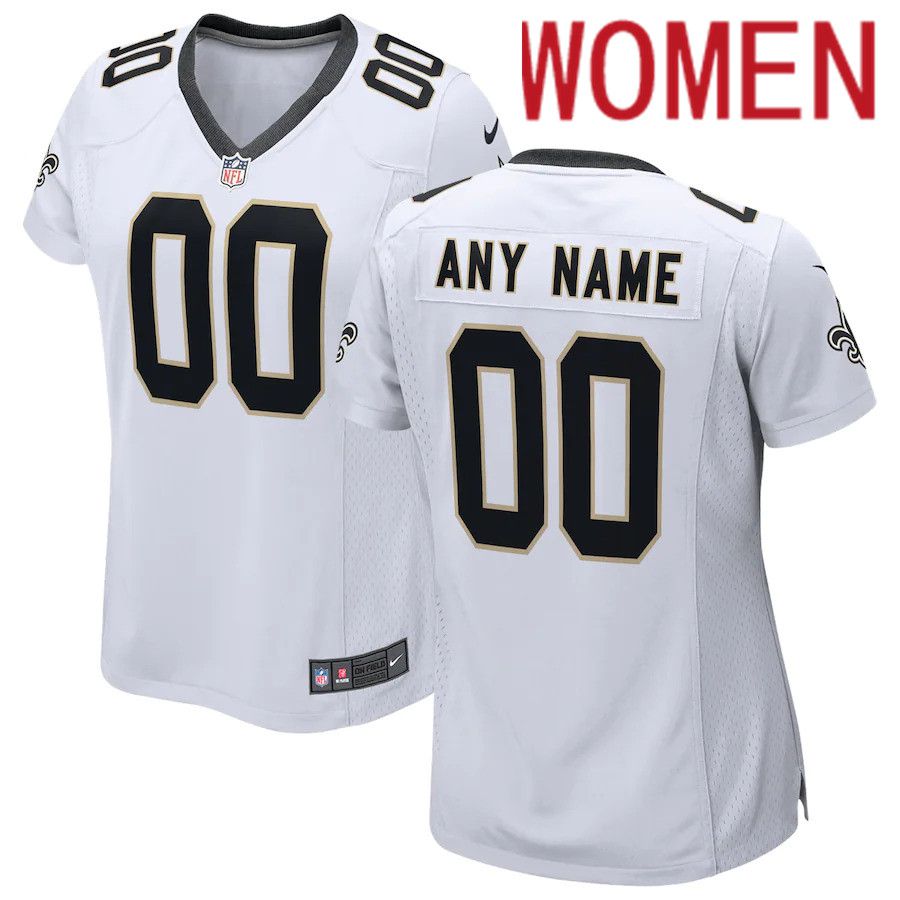 Cheap Women New Orleans Saints Nike White Custom Game NFL Jersey